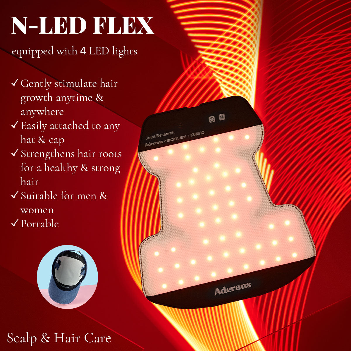N-LED FLEX | LED Hair Growth Device – Aderans Singapore N-LED FLEX | LED Hair Growth Device – Aderans Singapore